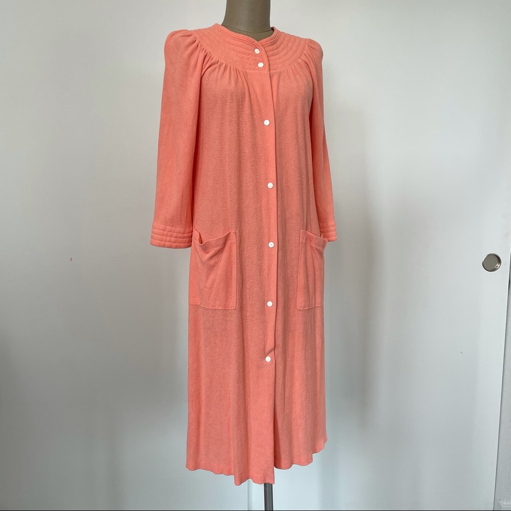 Katz Vintage House Dress in Coral - Size Small